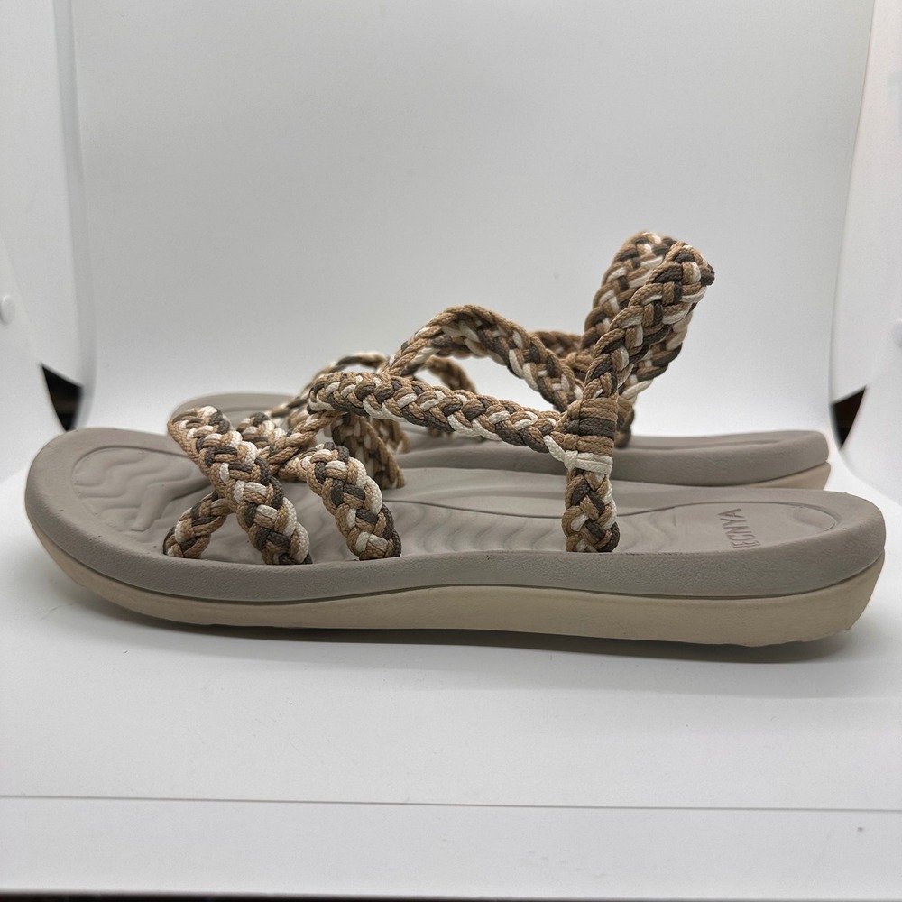 Mecnya Braided Strap Sandal Comfort Casual Tan, Beige, Cream Color Woven Shoes - Picture 3 of 9